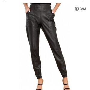SPANX Sleek Black Leather-Look Joggers